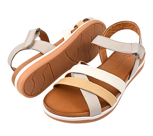 Sandale casual, dama, ANNA VIOTTI, 2478 gri, piele naturala